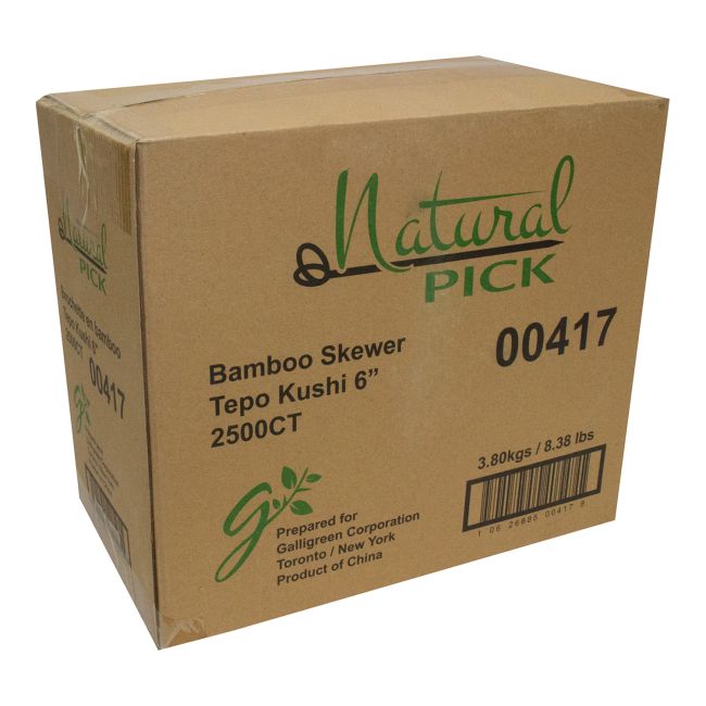 Natural Pick Brochette Tepo Kushi En Bambou, 6 Po -- 2 500 Par Caisse
