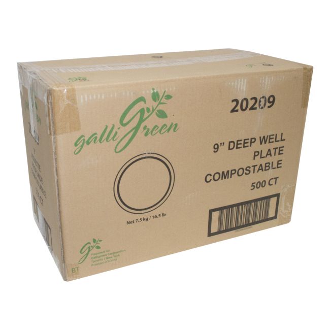Galligreen Assiette Compostable À Puits Profonds, 9 Po