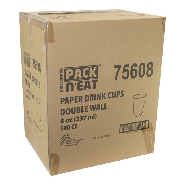 Pack N Eat Hot And Cool Double Wall Beverage Cup, 8 Oz -- 500 Per Case