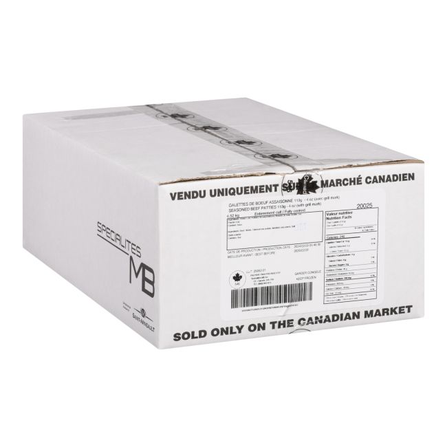 Specialites Mb Fully Cooked Seasoned Beef Patties, 113 G