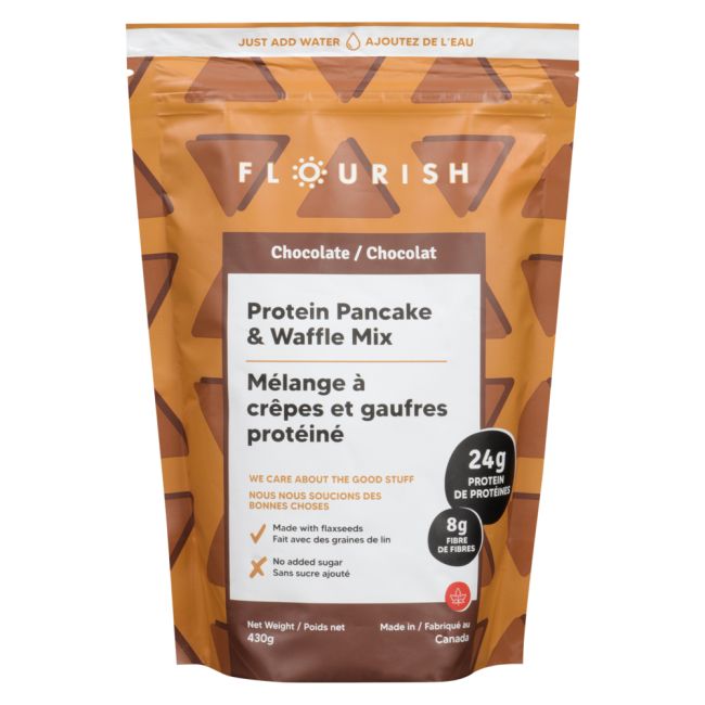 Flourish Mélange Pour Crêpes Protéinées Au Chocolat, 430 G -- 8 Par Boîte
