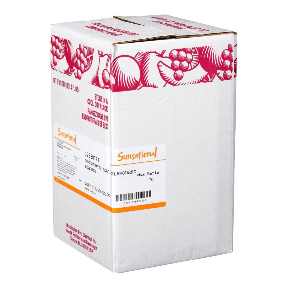 Sunsational 7 Plus 1 Peach Concentrate Drink, 3 L -- 3 Per Case