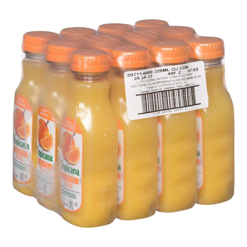 Tropicana Pulp Free Orange Juice, 325 Ml -- 12 Per Case