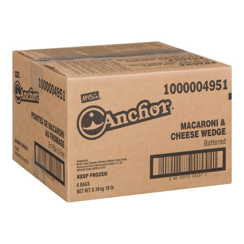 Anchor Battered Macaroni And Cheese Wedge Bites, 1.36 Kg -- 6 Per Case
