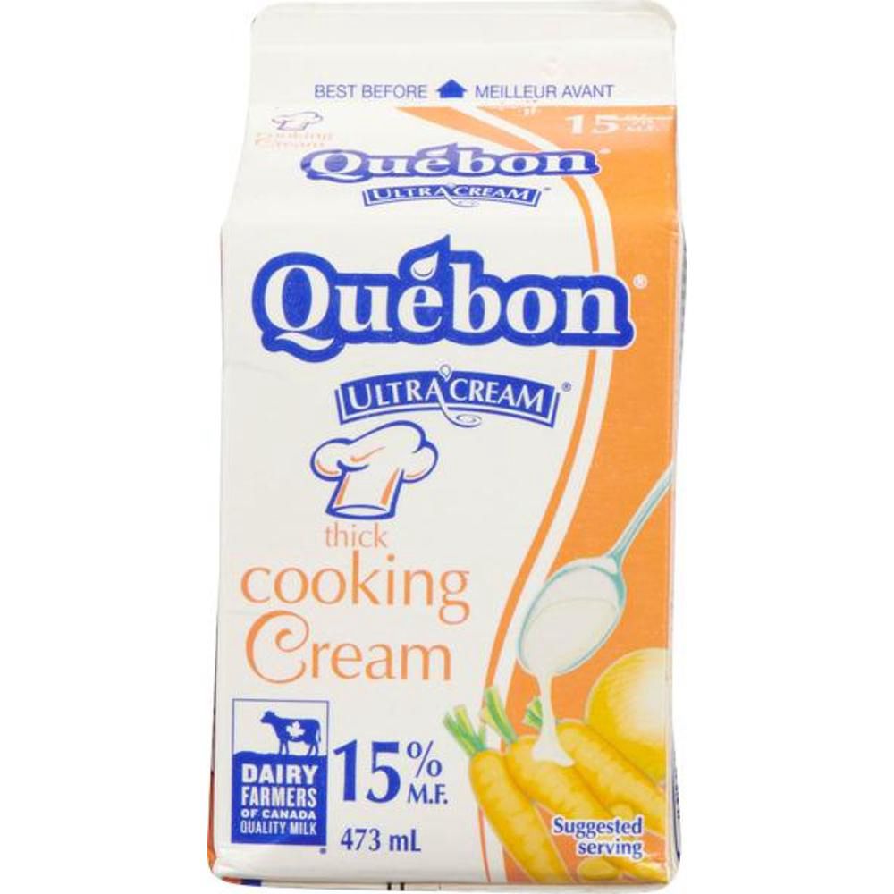 Quebon 15 Percent Milk Fat Cooking Cream, 473 Ml -- 28 Per Case