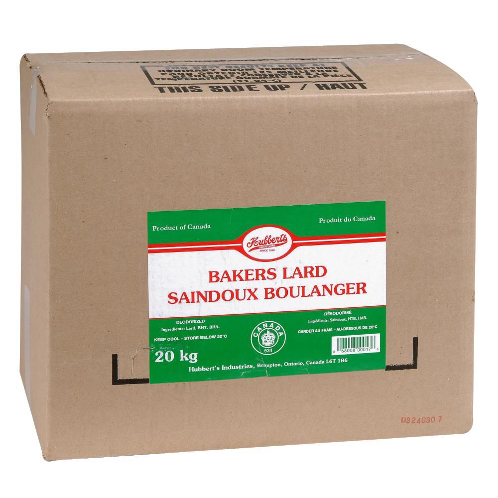 Hubberts Bakers Shortening Lard, 20 Kg