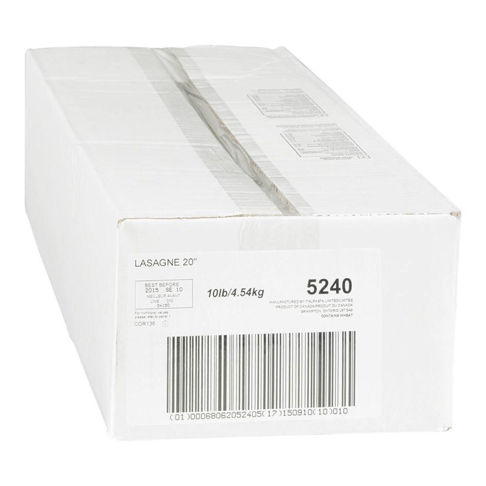 Italpasta 20 In Lasagna Pasta, 4.54 Kg