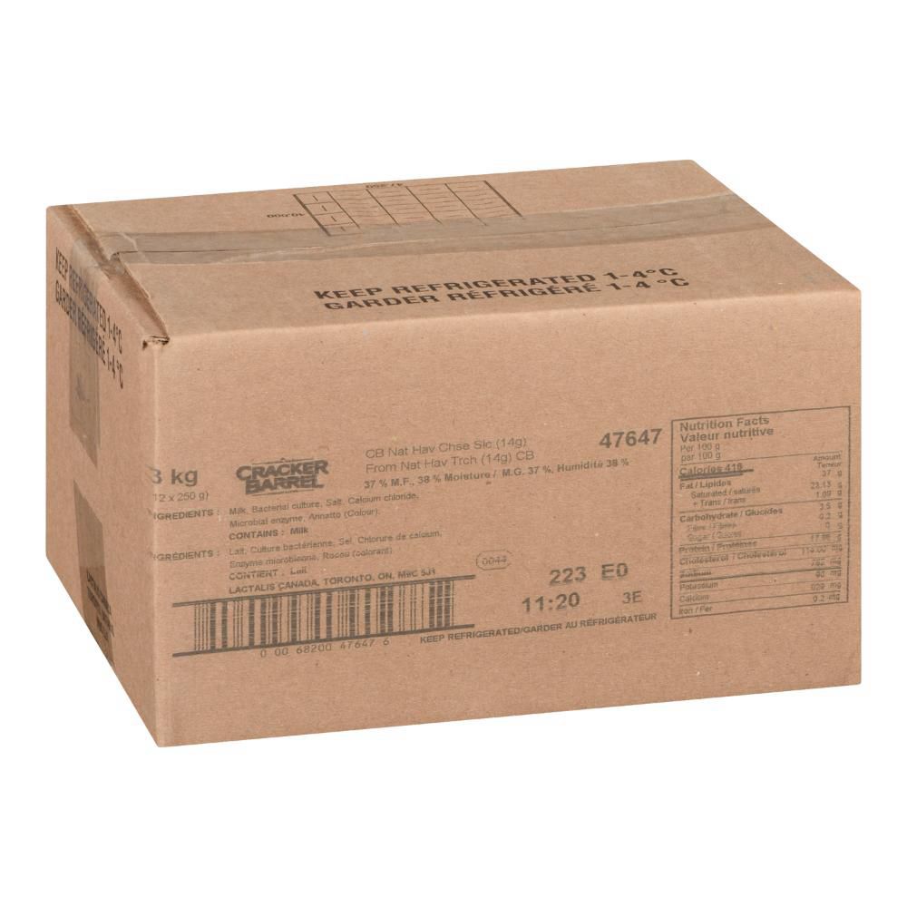 Cracker Barrel Tranches De Fromage Havarti, 250 G -- 12 Par Boîte