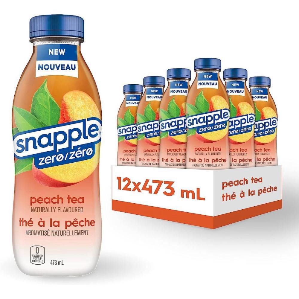 Snapple Peach Zero Sugar Iced Tea, 473 Ml -- 12 Per Case