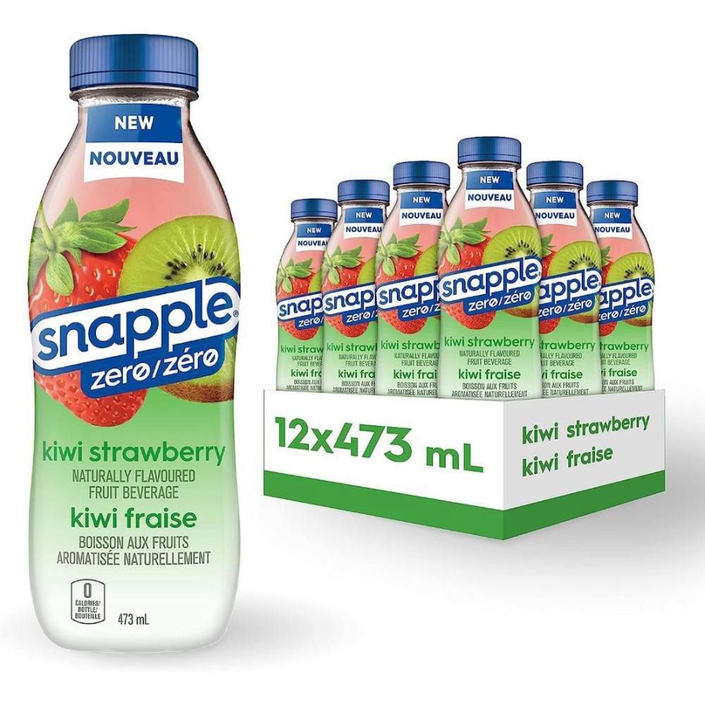 Snapple Boisson Aux Fruits Sans Sucre, Kiwi Et Fraise, 473 Ml -- 12 Par Boîte