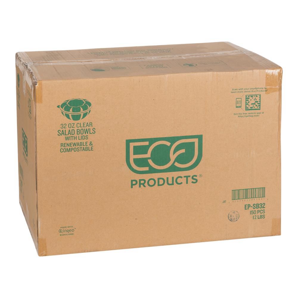 Greenstripe Bol À Salade Transparent En Pla De 32 Oz Avec Couvercle - Combo, 50 Unités -- 6 Par Boîte