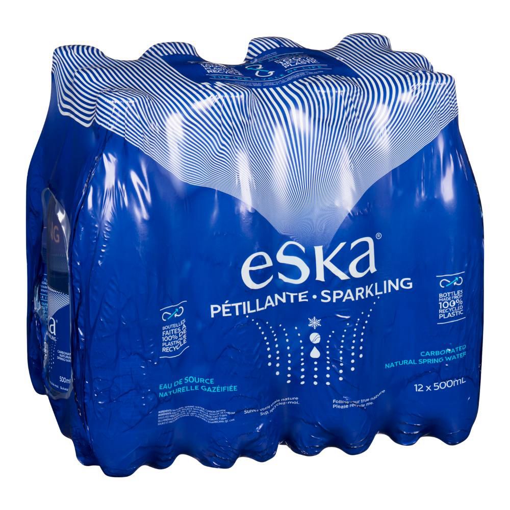 Eska Eau De Source Naturelle Gazeuse Pétillante - Bouteille En Plastique, 500 Ml -- 12 Par Caisse