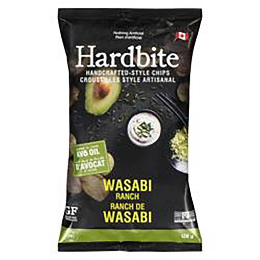 Hardbite Wasabi Ranch Potato Chips, 128 G -- 15 Per Case