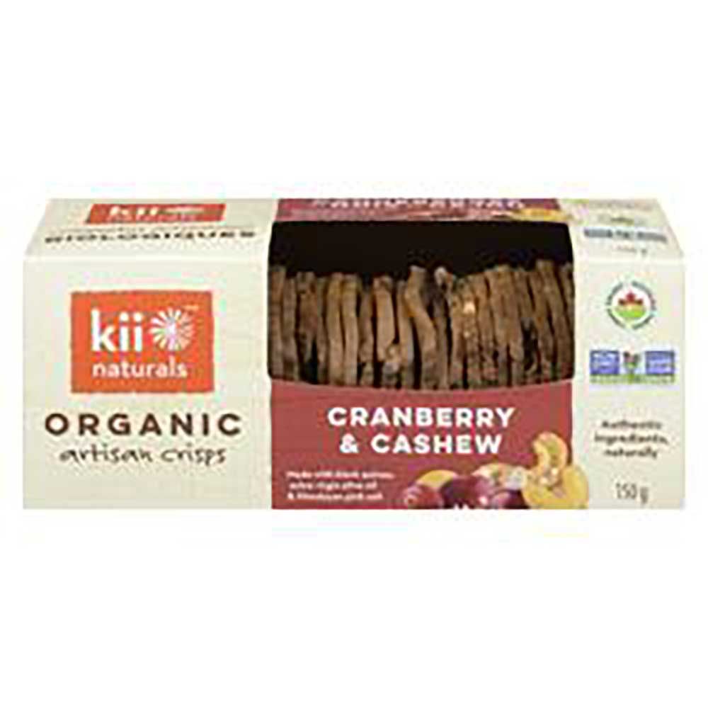 Kii Naturals Organic Cranberry And Cashew Artisan Crisps, 150 G -- 6 Per Case