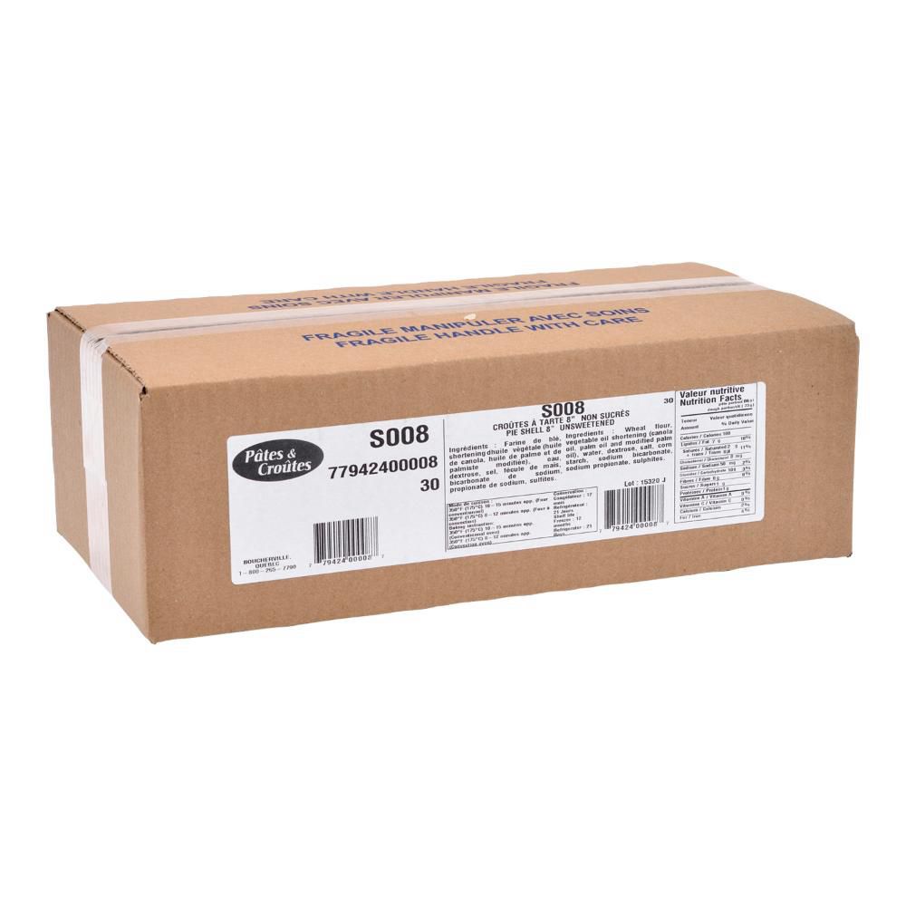 Novali Salted Pie Crust, 8 In -- 30 Per Case
