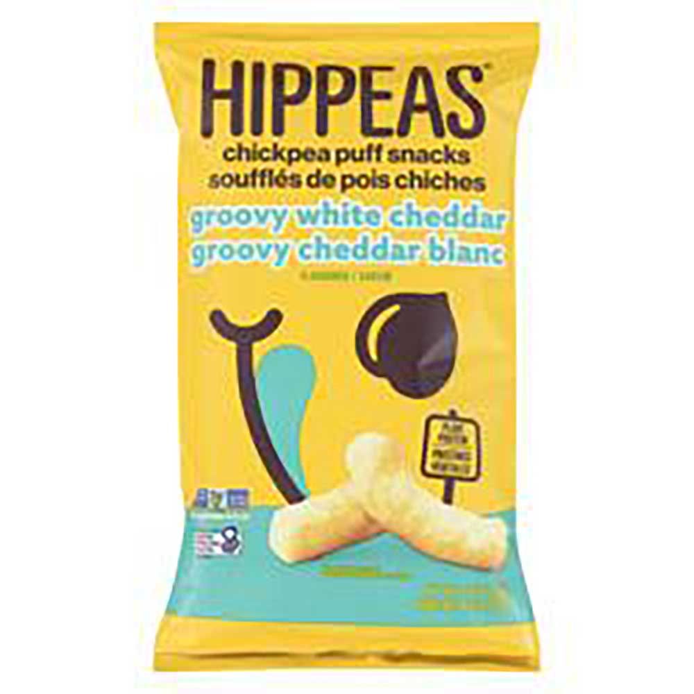 Hippeas Bouffées De Pois Chiches Végétaliennes Au Cheddar Blanc, 113 G -- 12 Par Boîte