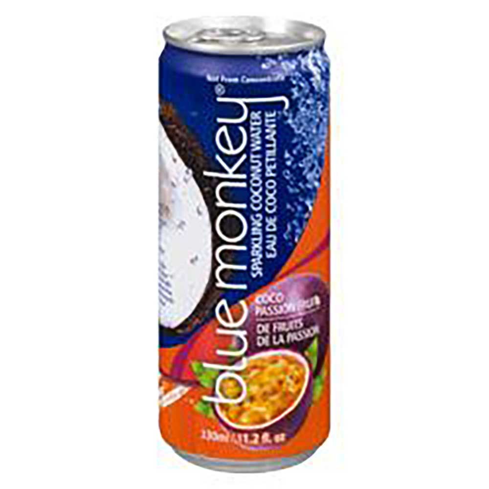 Blue Monkey Passion Fruit Sparkling Coconut Water, 330 Ml -- 12 Per Case