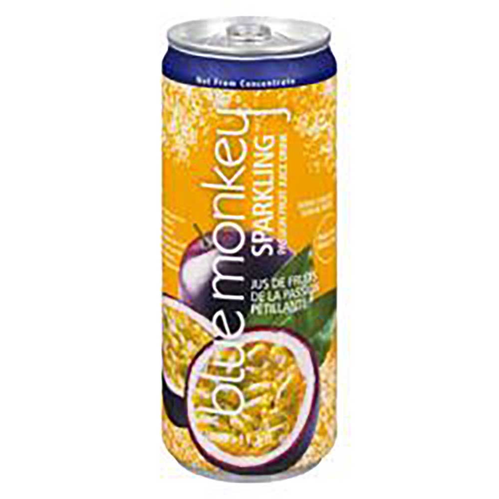 Blue Monkey Sparkling Passion Fruit Juice, 330 Ml -- 12 Per Case