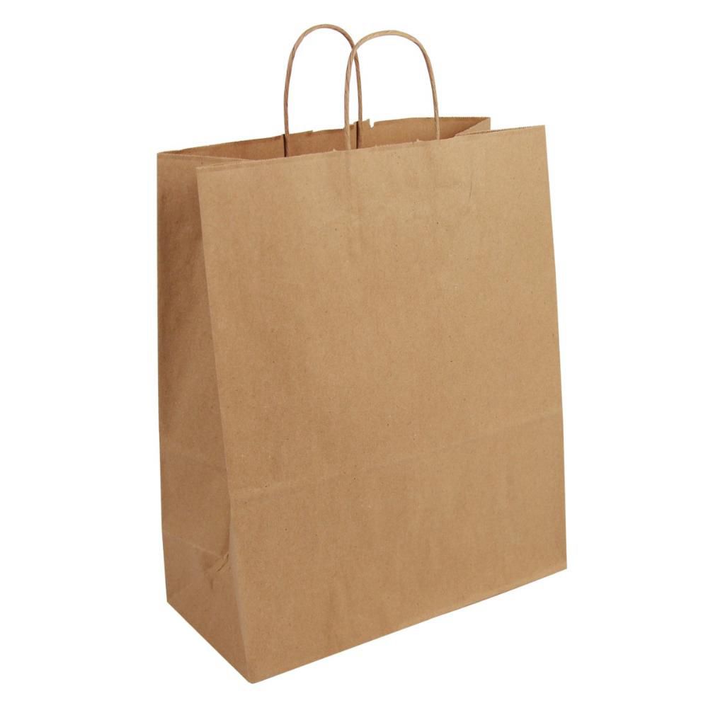 Deluxe 13 X 7 X 13 In Paper Brown Bag With Handle, 250 Count