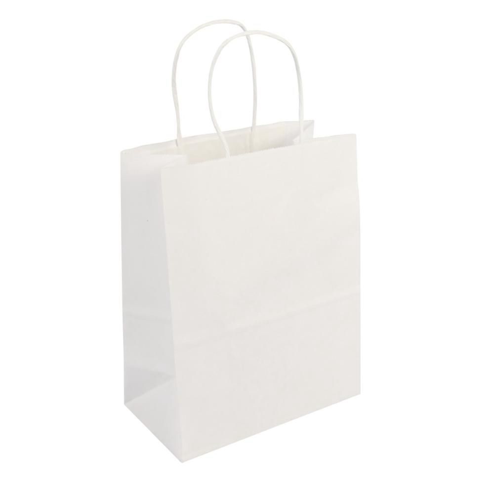 Deluxe 10 X 6.75 X 12 In White Paper Bag With Handle, 250 Count