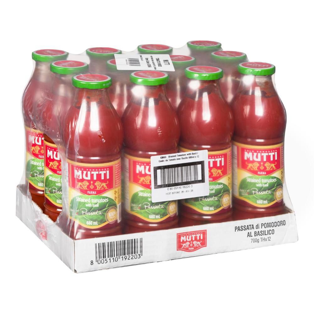 Mutti Sauce Tomate Au Basilic, 680 G -- 12 Par Boîte