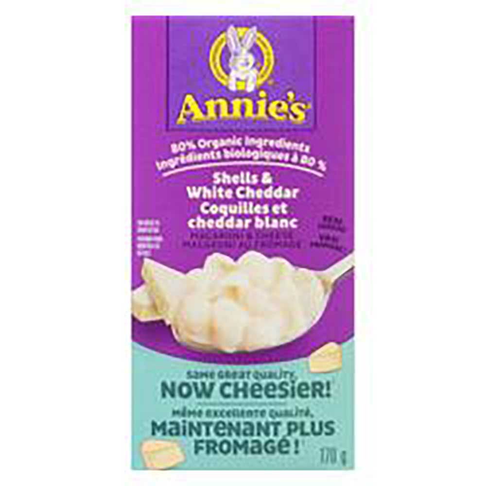 Annie's Coquilles Biologiques Au Macaroni Au Fromage Et Au Cheddar Blanc, 80 G -- 12 Par Boîte
