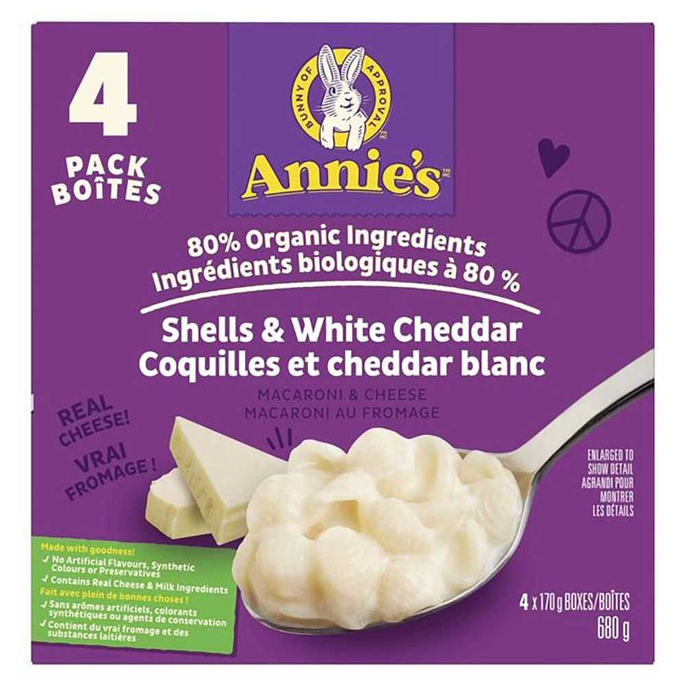 Annie's Organic White Cheddar Shells Mac And Cheese, 4 Count -- 4 Per Case