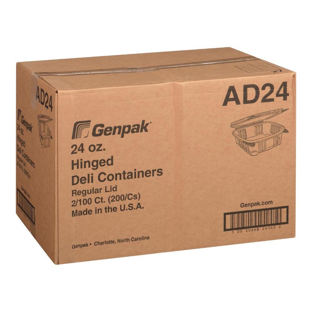 Genpak Clear Apet Hinged Rectangle Container, 24 Oz Capacity -- 2 Per Case