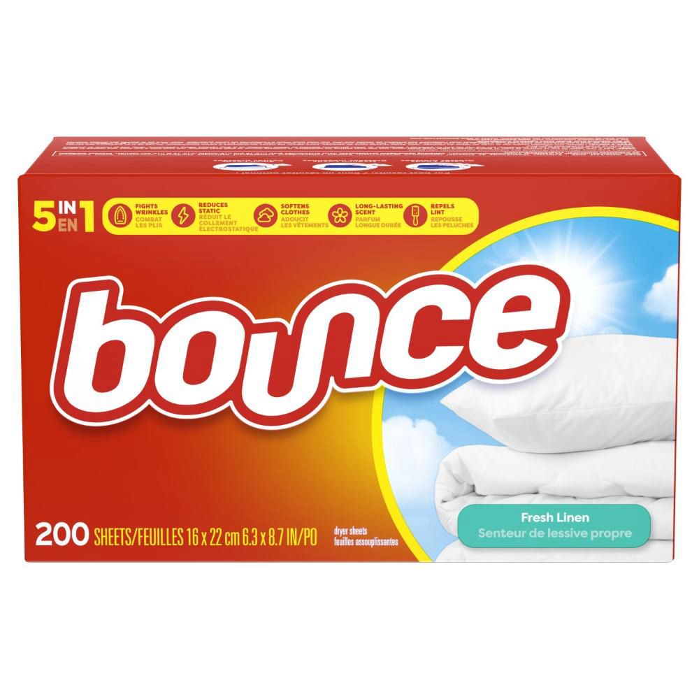 Bounce Fresh Linen Fabric Softener Dryer Sheets, 200 Count -- 6 Per Case