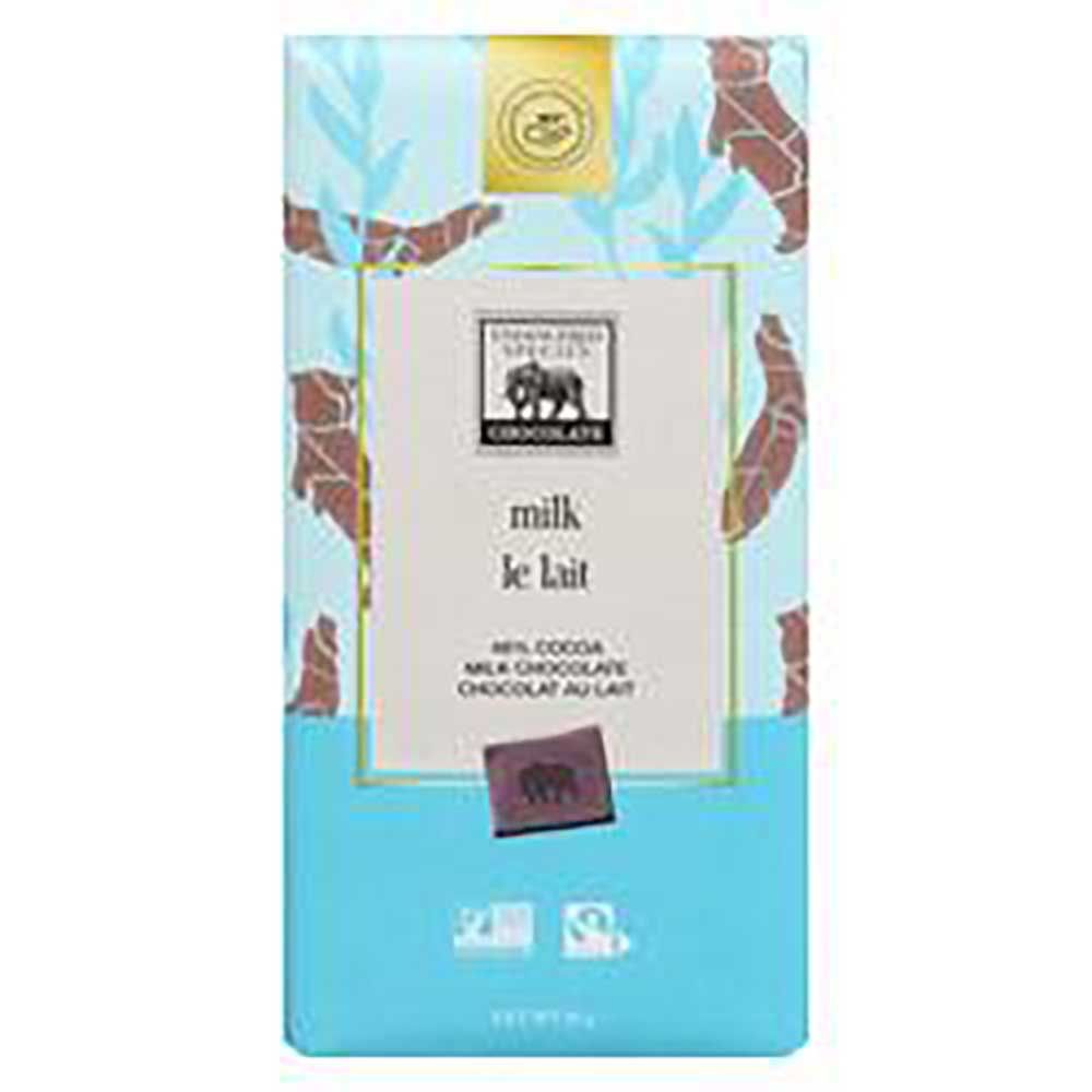 Endangered Species Tablette De Chocolat Au Lait À 48 % De Cacao, 85 G -- 144 Par Caisse