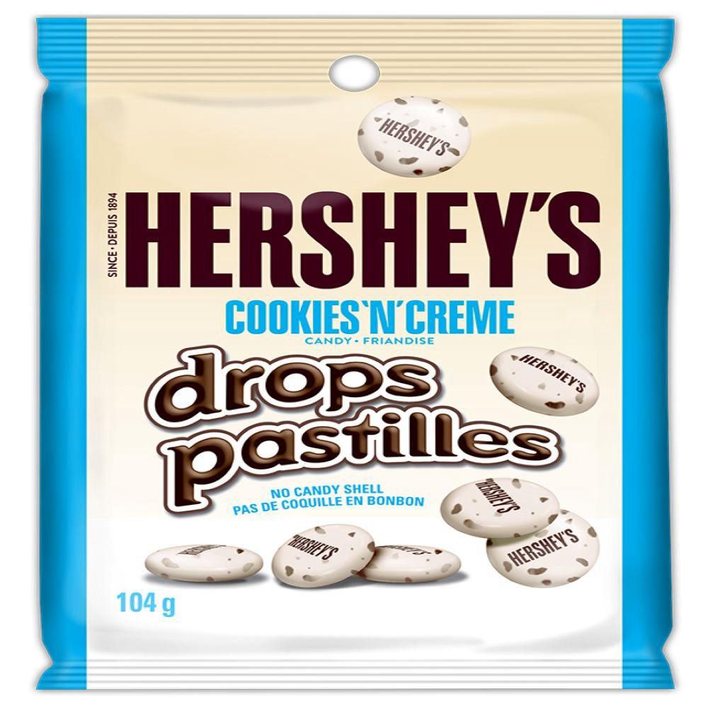 Hershey's Cookies And Cream Chocolate Drops, 104 G -- 10 Per Case