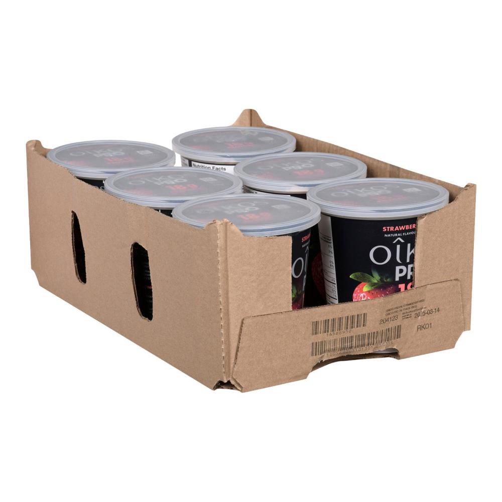 Oikos Pro 18 G Protéines Sans Sucre Ajouté Yogourt Grec Fraise, 650 G -- 6 Par Boîte
