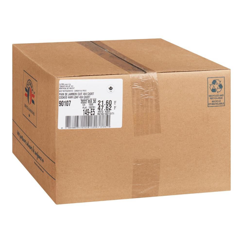 Olymel Basic Pain De Jambon Cuit 4 X 4 Po, 3,6 Kg -- 6 Par Caisse