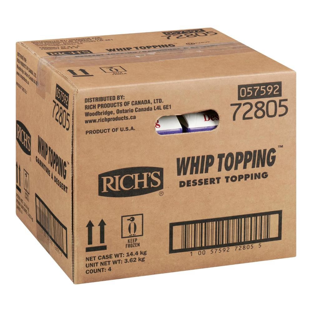 Rich's Whip Topping, 3.6 Kg -- 4 Per Case