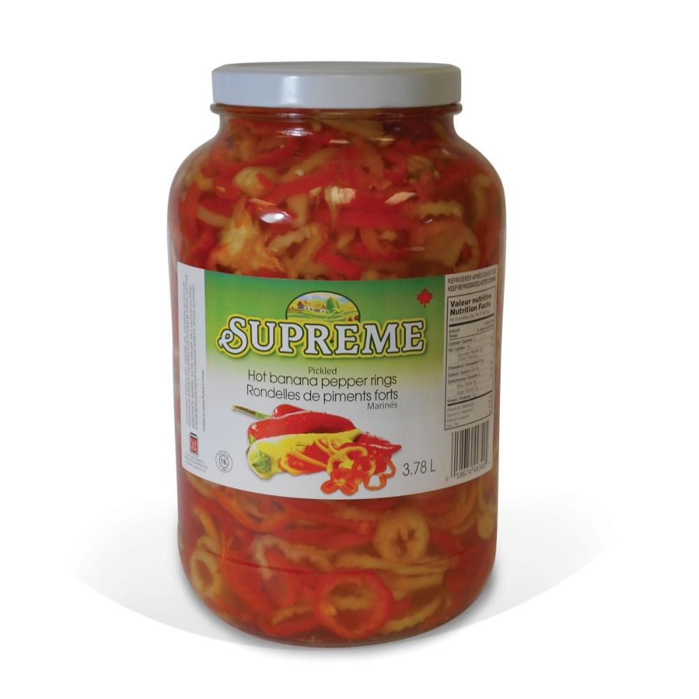 Supreme Rondelles De Piments Bananes Marinés, 3,78 L -- 4 Par Caisse