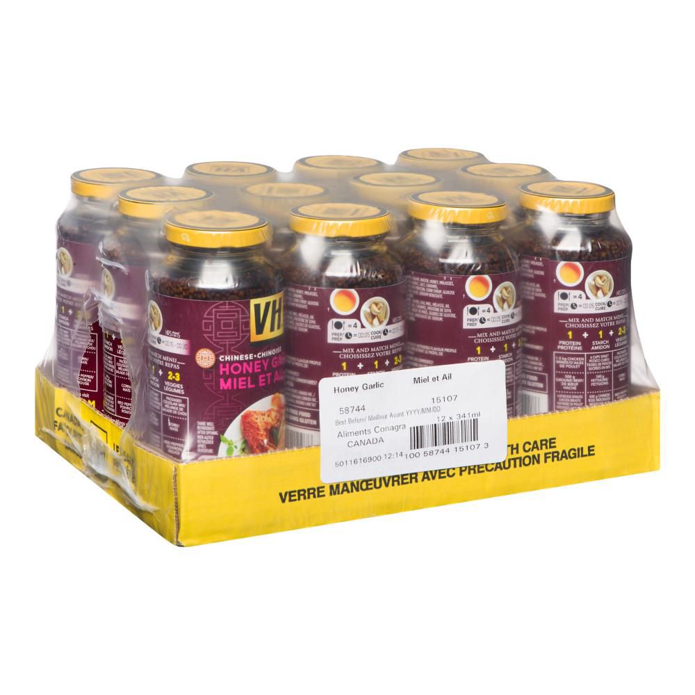 Vh Sauce Miel Et Ail Pour Côtes Levées, 341 Ml -- 12 Par Caisse