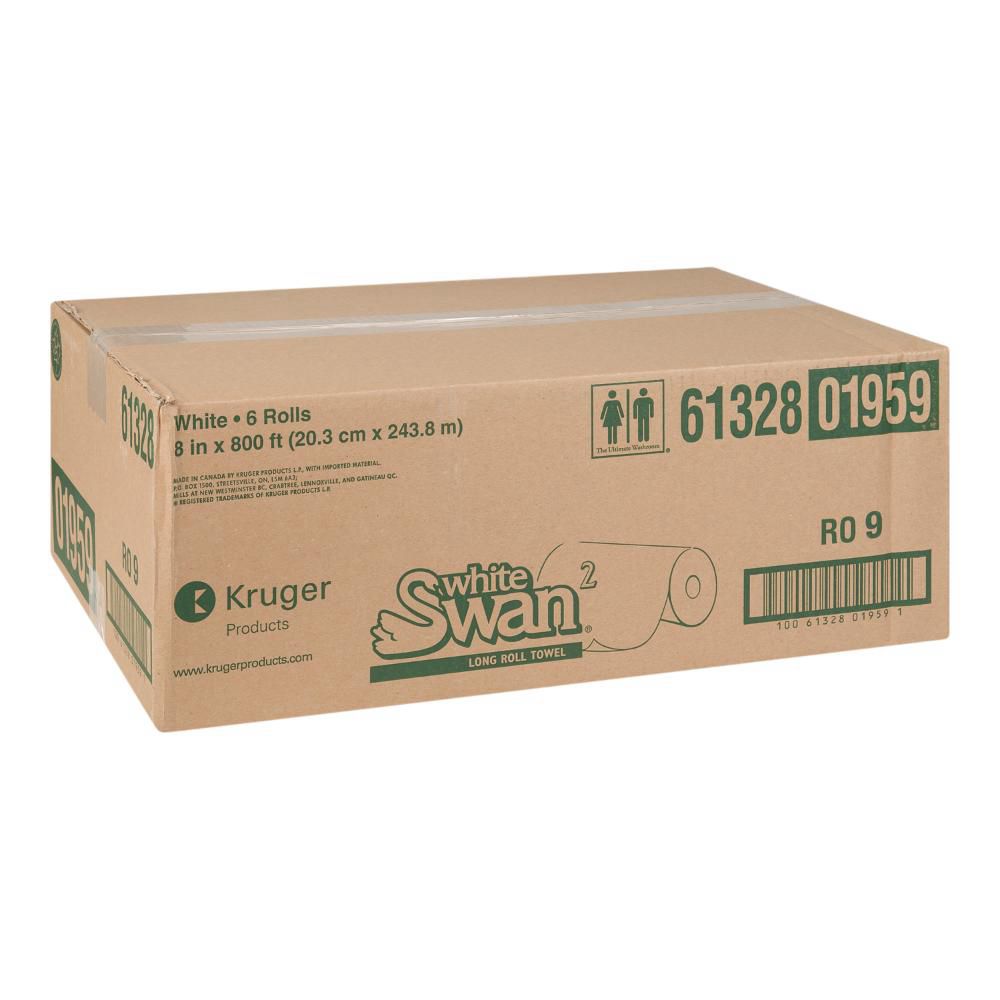 White Swan White Long 800 Feet Paper Towel Roll, 8 In -- 6 Per Case