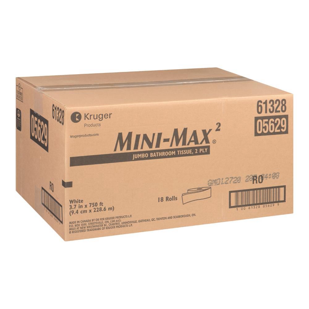 Mini Max 2 Two Ply Bathroom Tissue Roll, 3.7 In X 750 Ft -- 18 Per Case