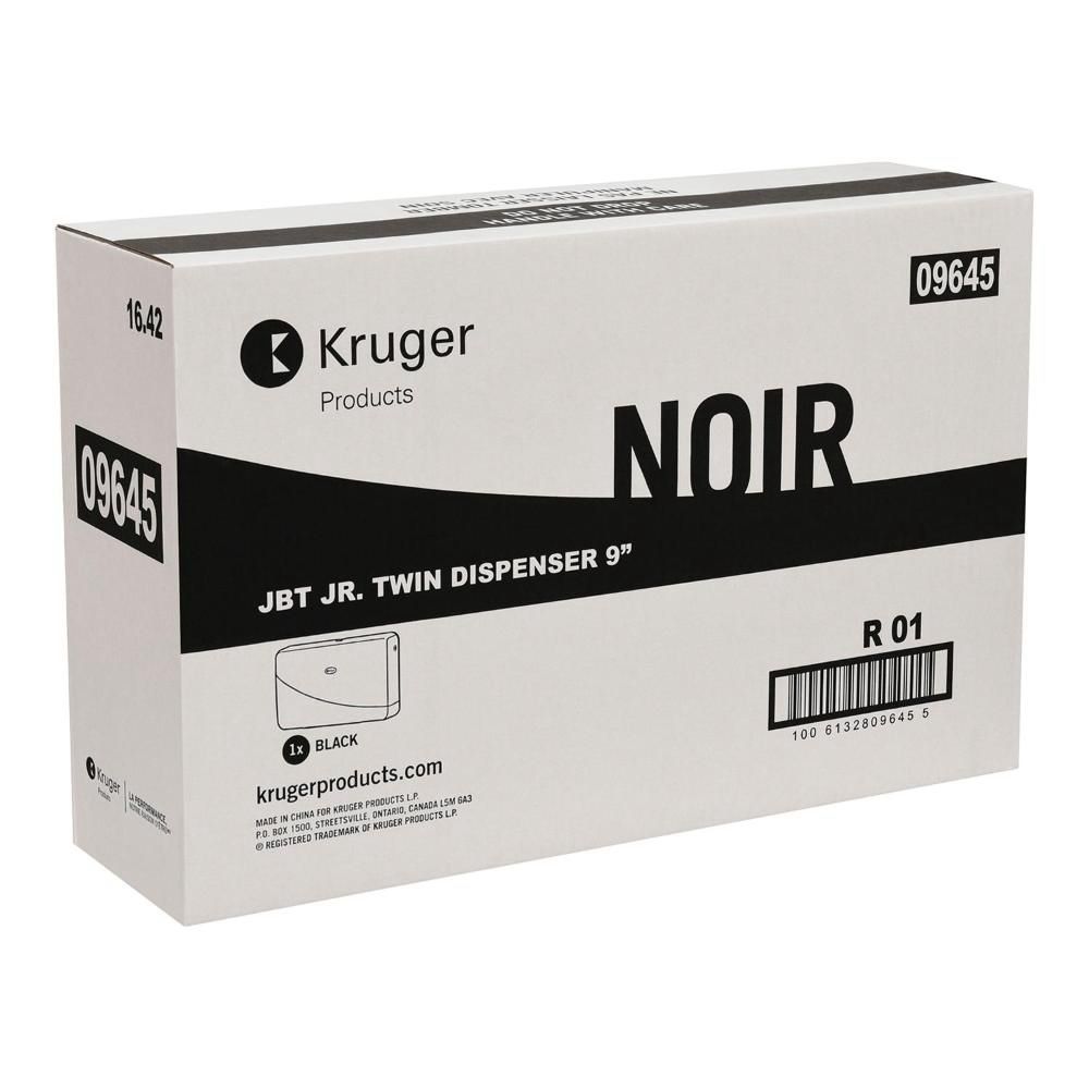 Kruger Black Giant Twin Roll Toilet Paper Dispenser