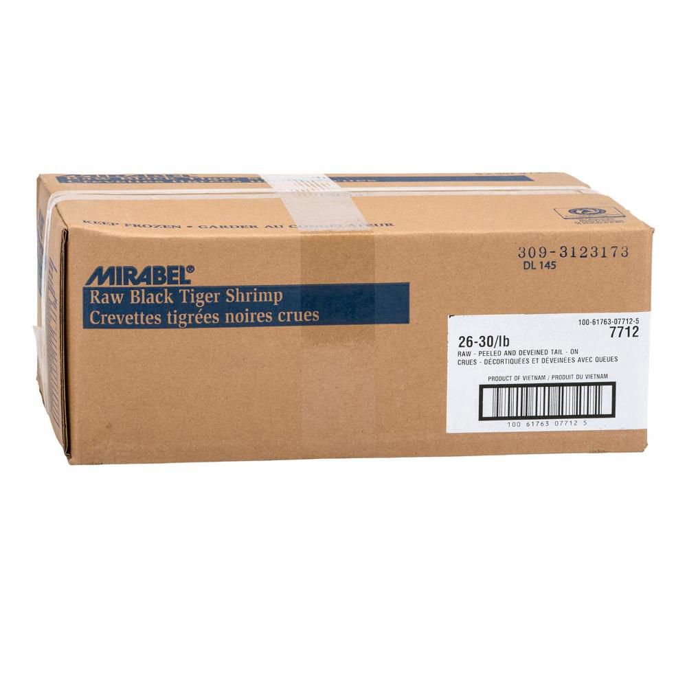High Liner Maturin Mirabel 26-30 Peeled And Deveined Tail-on Raw Black Tiger Shrimp, 907 G