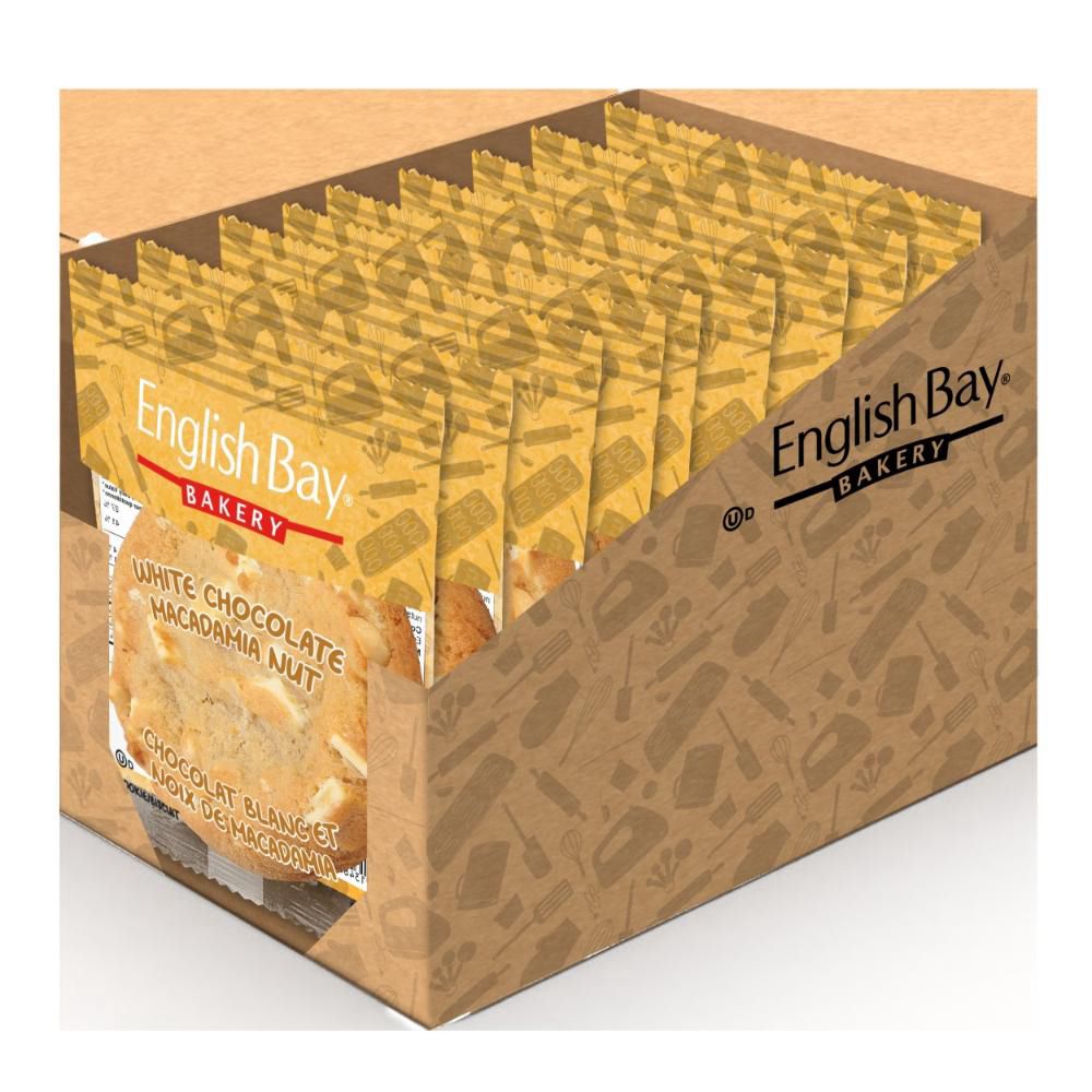 English Bay Individually Wrapped White Chocolate Macadamia Cookie, 85 G -- 9 Per Case