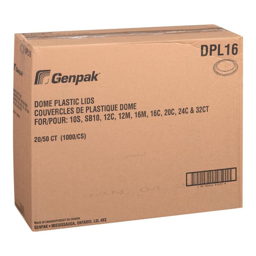 Genpak Translucent Hips Dome Lid For 12 To 32 Oz Econo Rolled Rim Container, 50 Count -- 20 Per Case