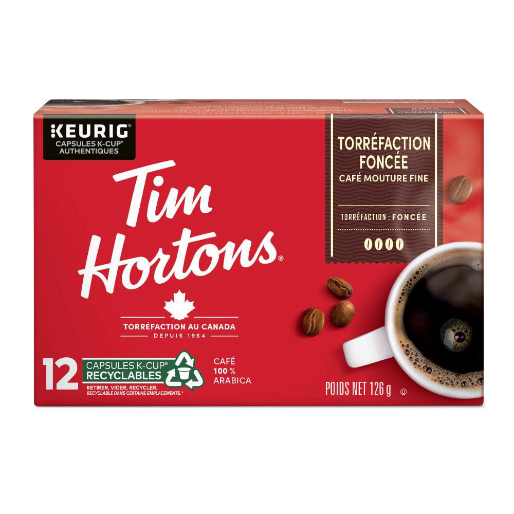 Tim Hortons Dark Roast K Cup Coffee Capsules, 12 Count -- 6 Per Case