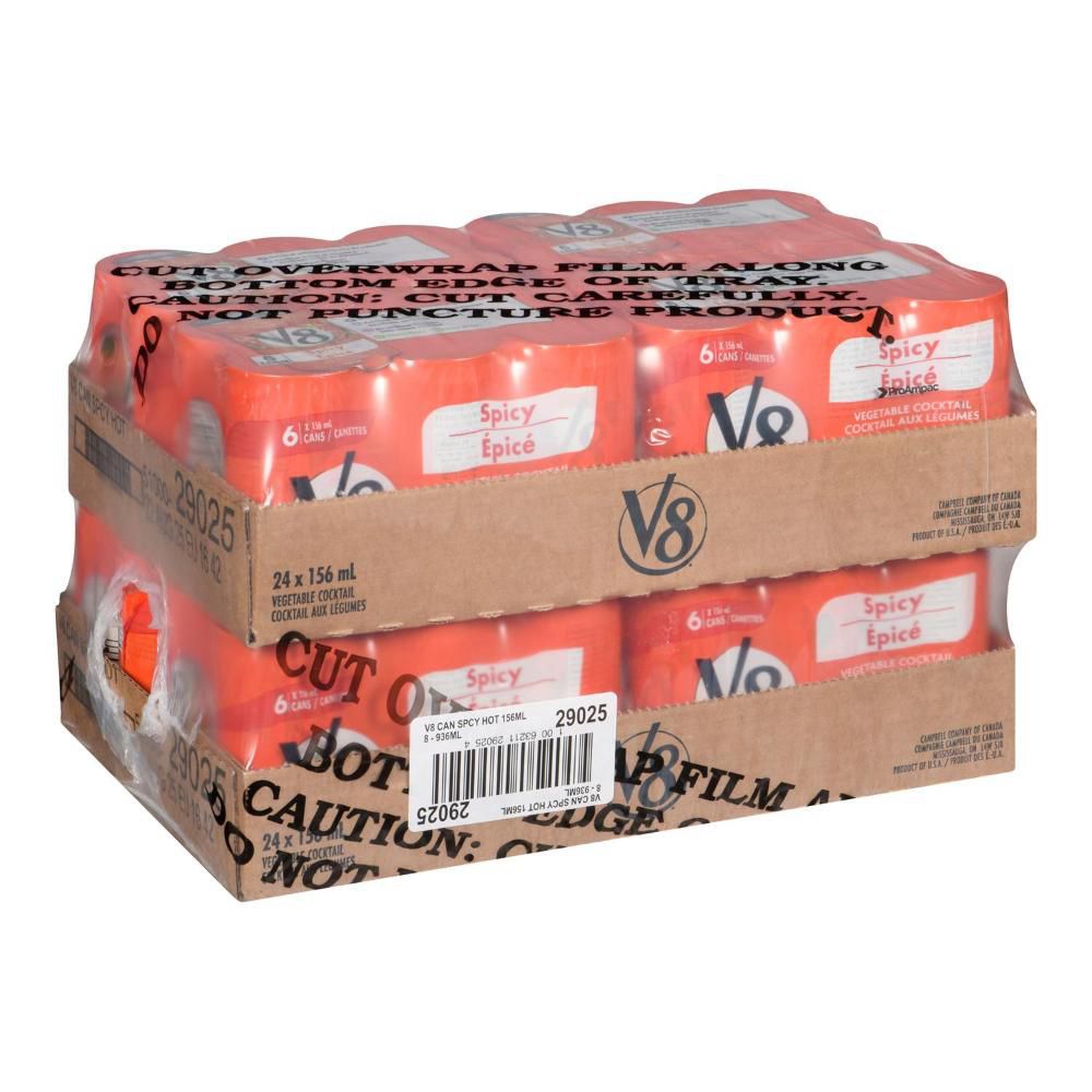 V8 Spicy Vegetable Juice, 156 Ml -- 48 Per Case