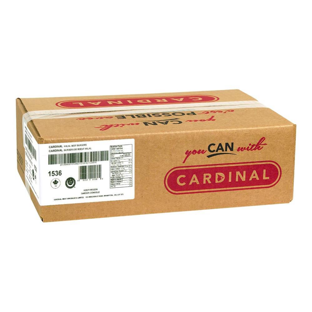 Cardinal Burger De Bœuf Halal Cru, 114 G -- 36 Par Caisse