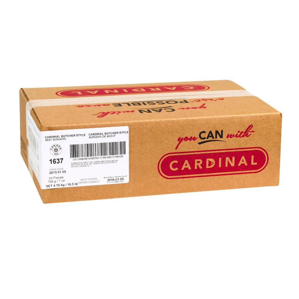 Cardinal Burger De Bœuf Façon Boucherie, 198 G -- 24 Par Caisse