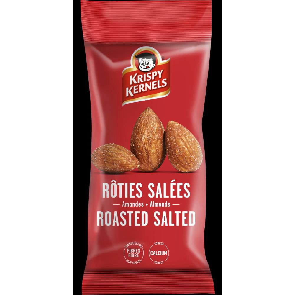 Krispy Kernels Roasted Salted Almonds, 60 G -- 24 Per Case
