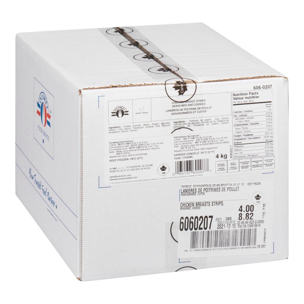 Olymel Cooked Chicken Breast Strips, 4 Kg -- 2 Per Case
