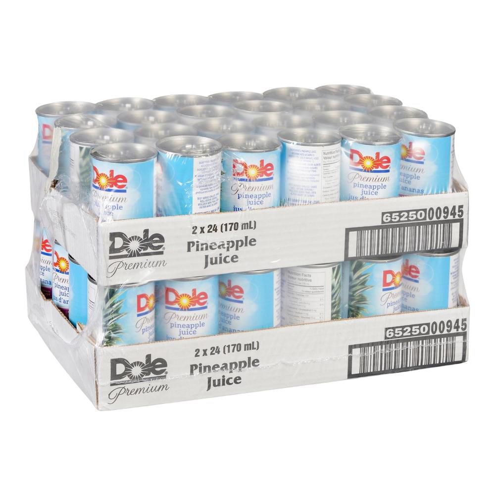 Dole Unsweetened Pineapple Juice, 170 Ml -- 48 Per Case