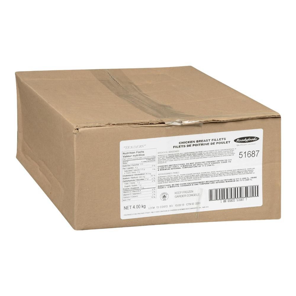 Readyfoods Filet De Poitrine De Poulet Pané Cru Et Assaisonné, 4 Kg